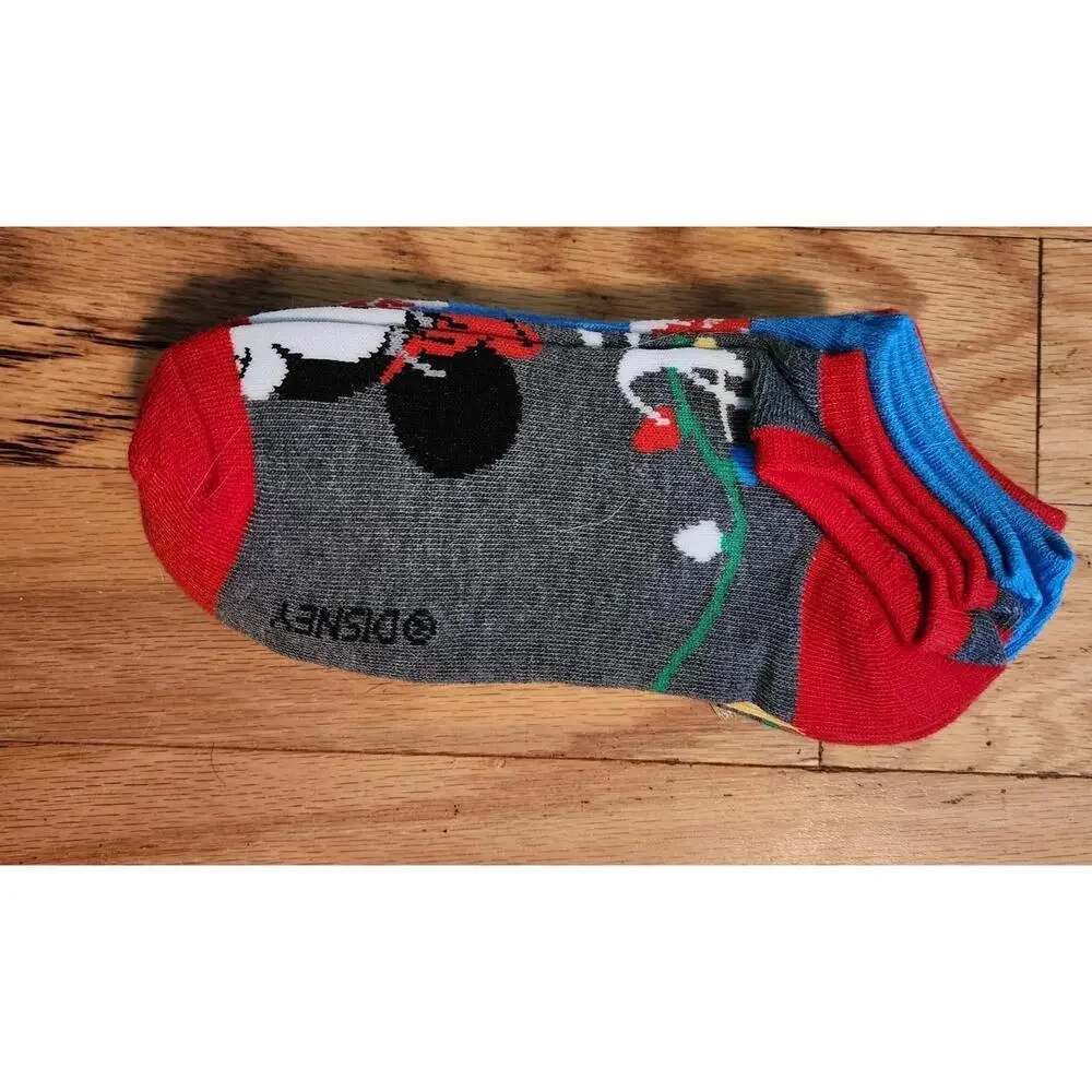 Disney Mickey & Minnie Mouse No Show Women's Socks 6‎ Pair Pack Shoe Size 4-10